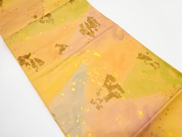 JAPANESE KIMONO / ANTIQUE FUKURO OBI / SILK / SCATTERED FOIL